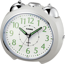 Red/Black Desk Top Bell Snooze Alarm Quartz Clock W/Battery Casio TQ362-4A 