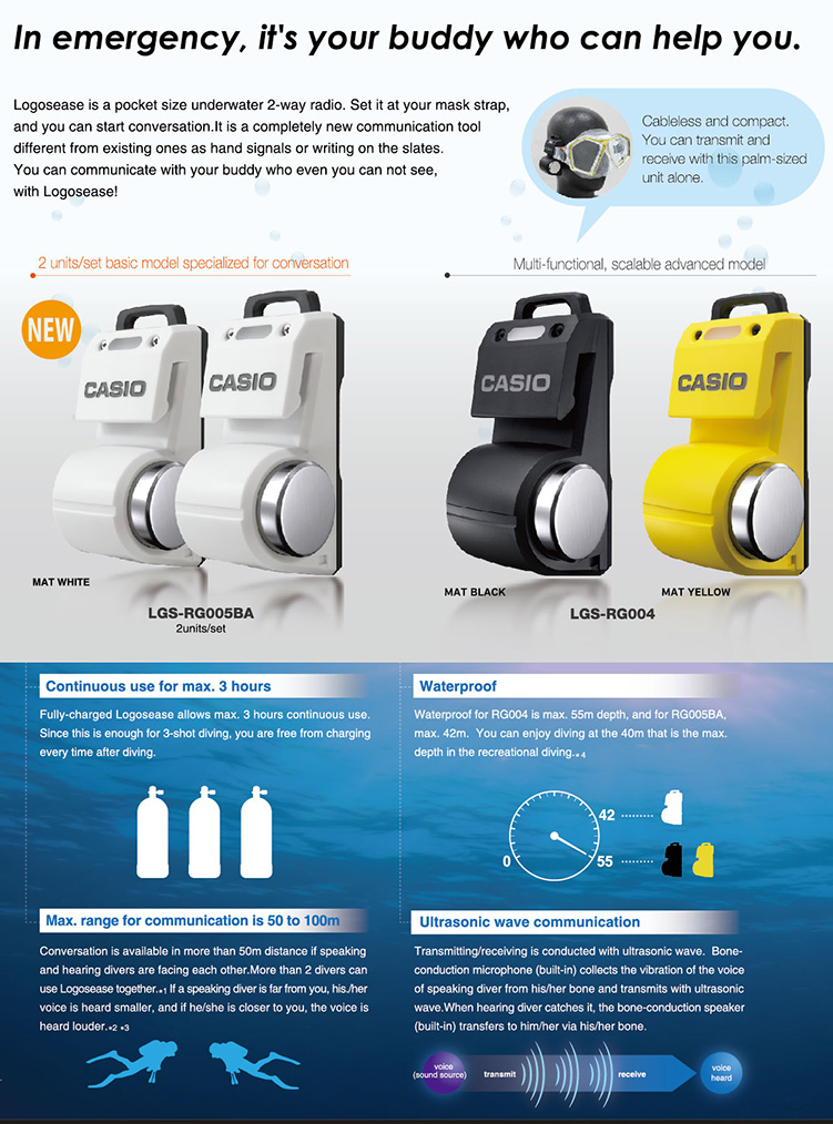 Javy's - Casio Logosease underwater walkie-talkie (2-way radio 