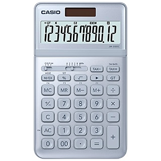 CASIO Large Display Compact Digital Calculator JW-200SC-GY Solar & Battery 
