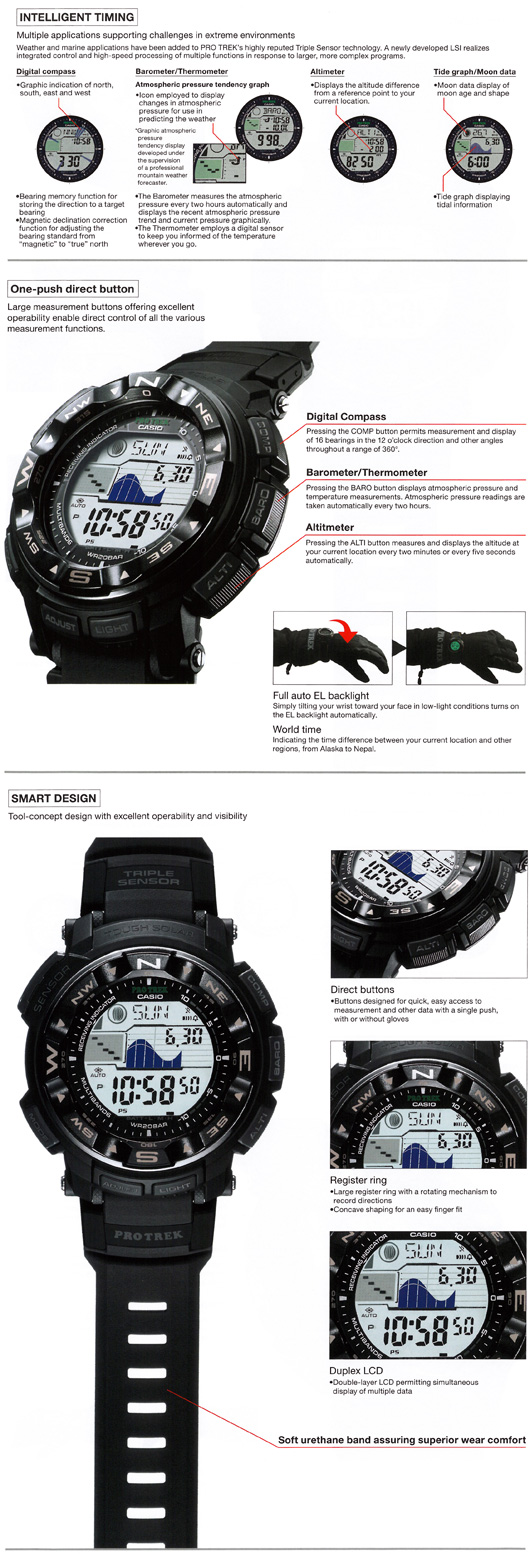 Protrek Triple Sensor Wave Ceptor Prw 2500 Watch Series